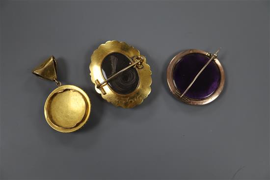 Three brooches